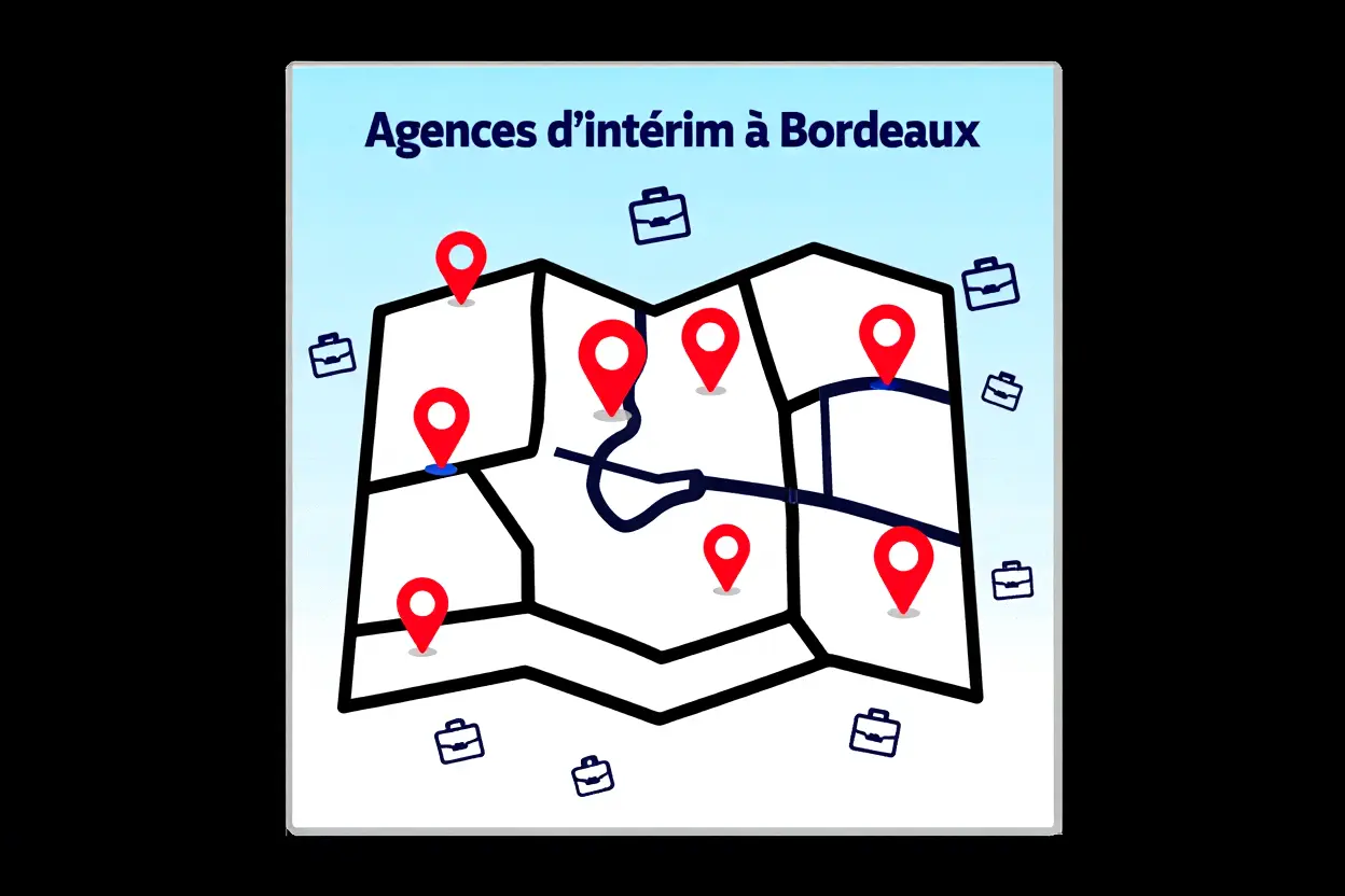Localisation des agences d'intérim à Bordeaux