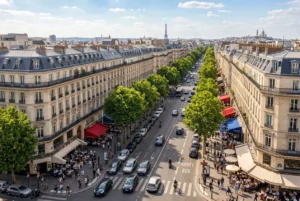 Rue animée en France