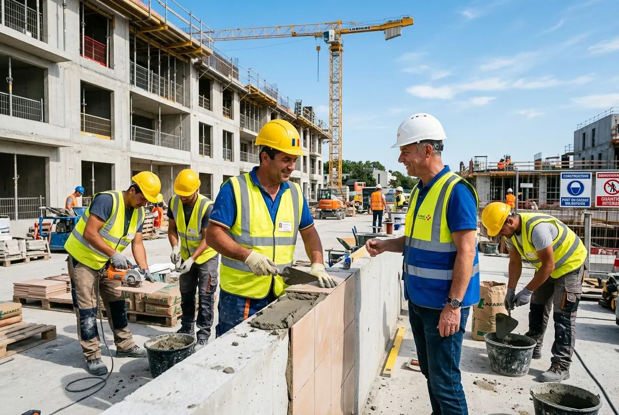 Travailleurs détachés roumains sur chantier français